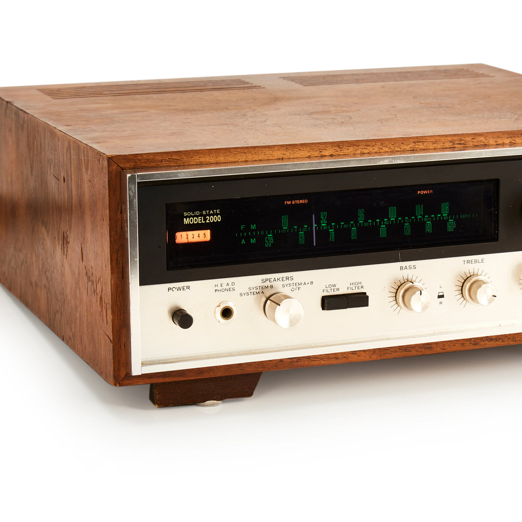 Brown Wooden Sansui Solid State Model 2000 Stereo Receiver