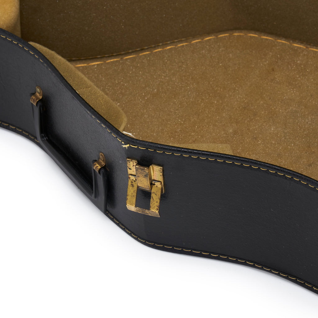 Black Leather Guitar Case White Stitching