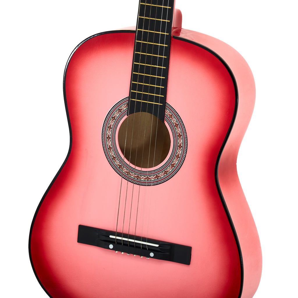Pink & Red Acoustic Guitar