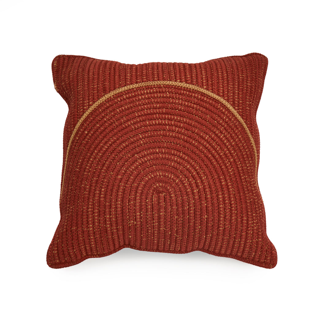 Red and Tan Woven Throw Pillow