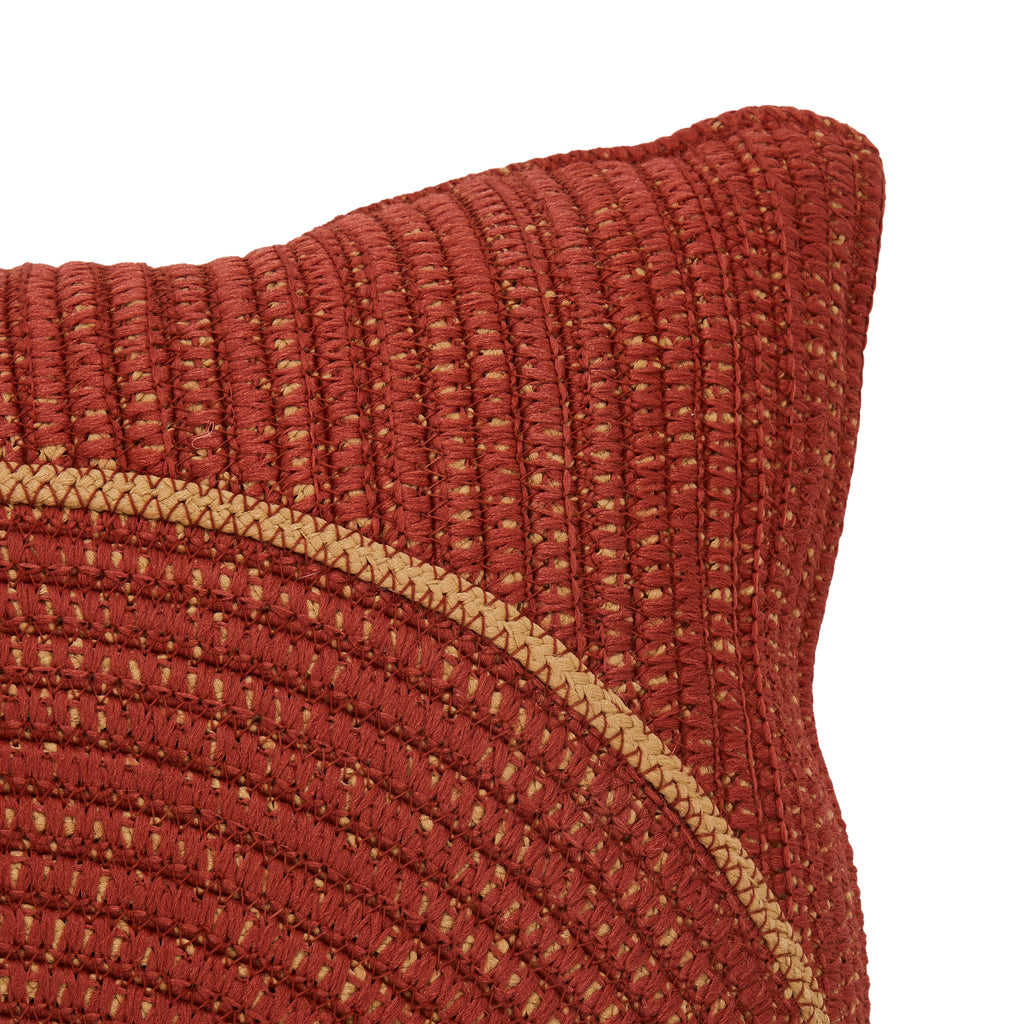 Red and Tan Woven Throw Pillow