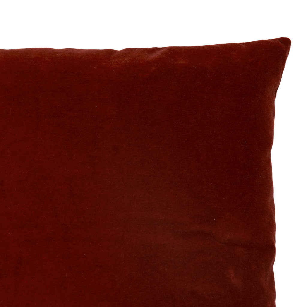 Dark Red Velvet Throw Pillow