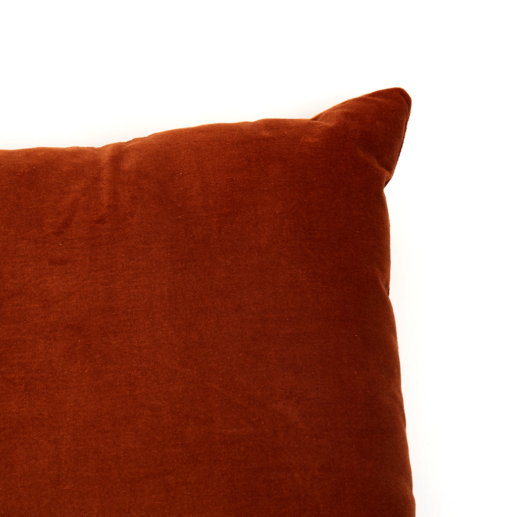 Solid Rust Velvet Pillow