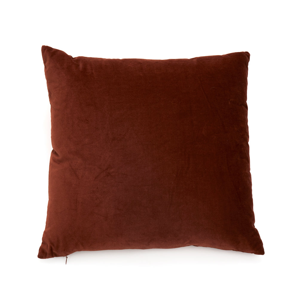 Dark Brown Velvet Throw Pillow