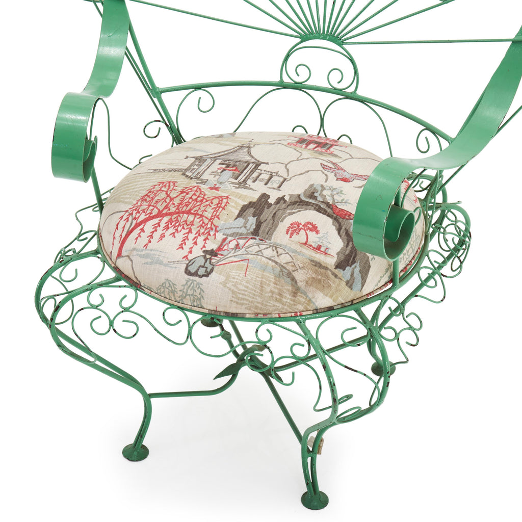 Green Metal Peacock Chair