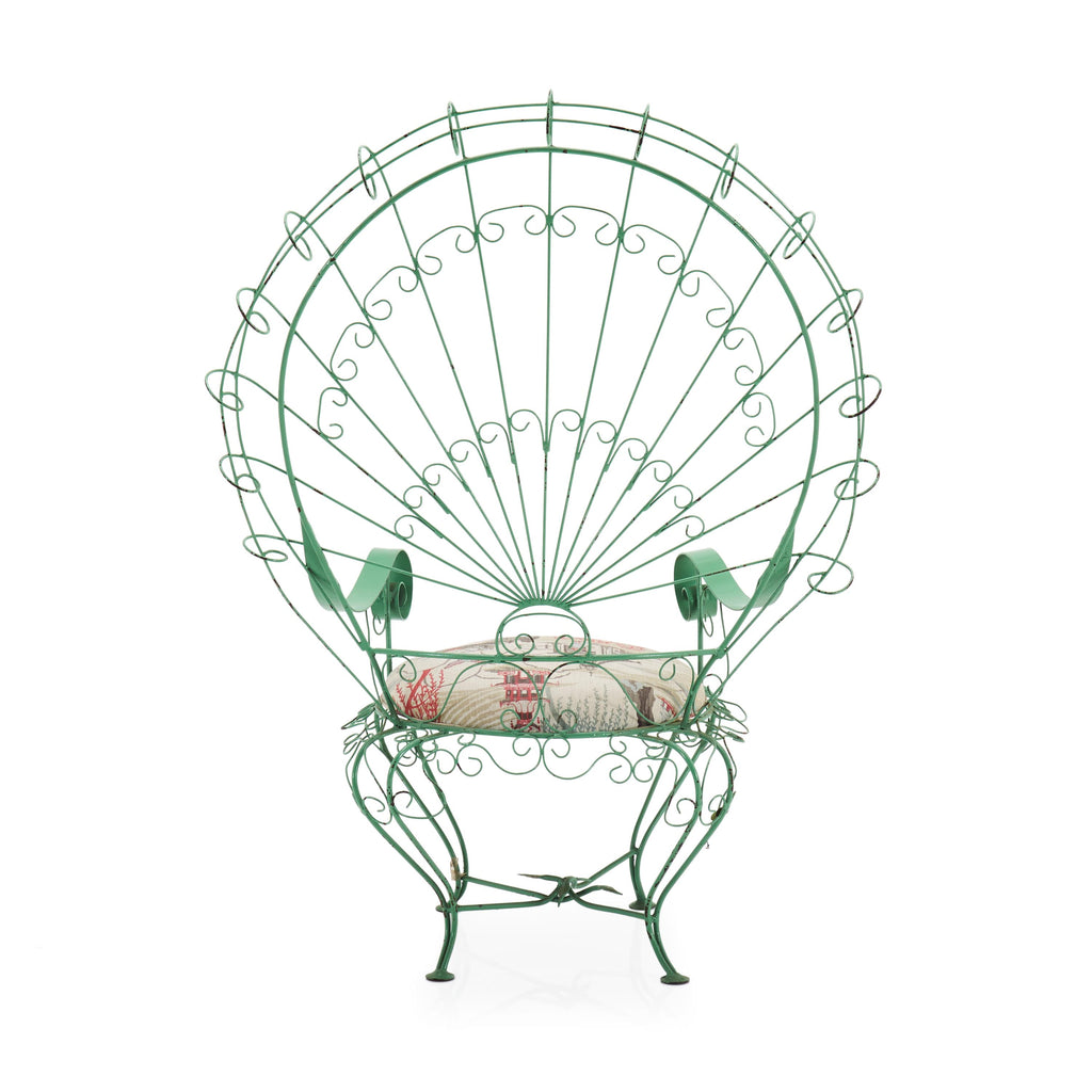 Green Metal Peacock Chair