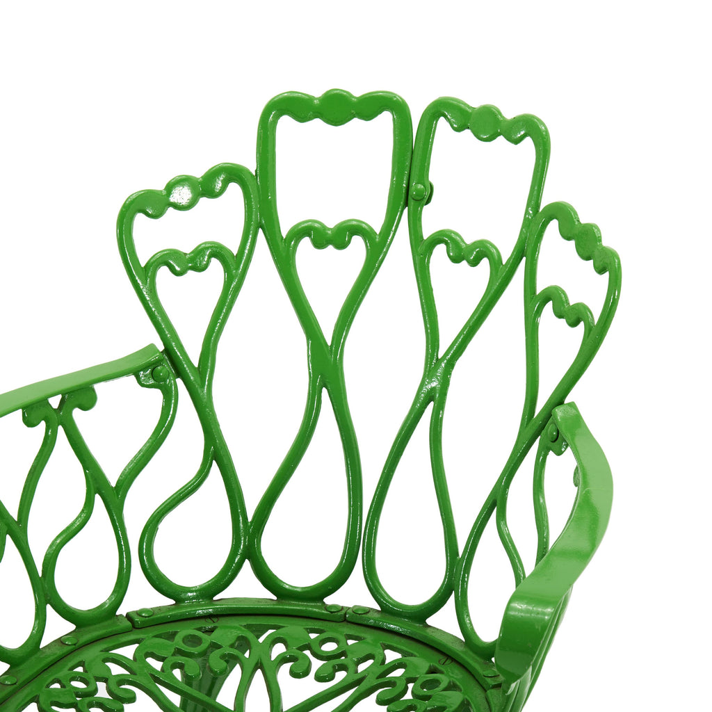 Green Painted Iron Outdoor Chair