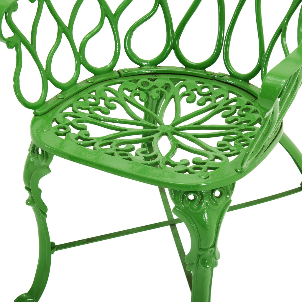 Green Painted Iron Outdoor Chair