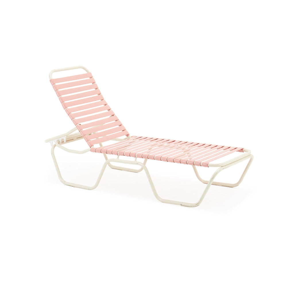 Pink Strap + White Frame Chaise Lounger