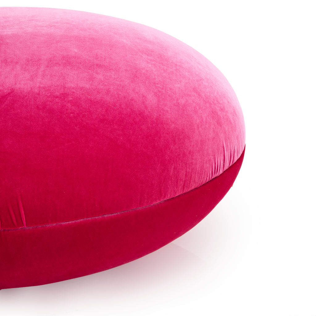 Pink Velvet Covered Egg Ottoman