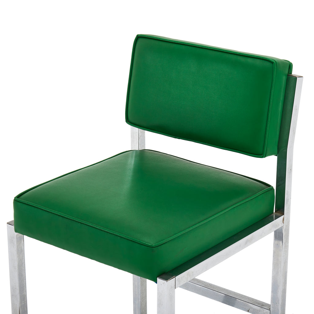 Green Cushion Chrome Stool