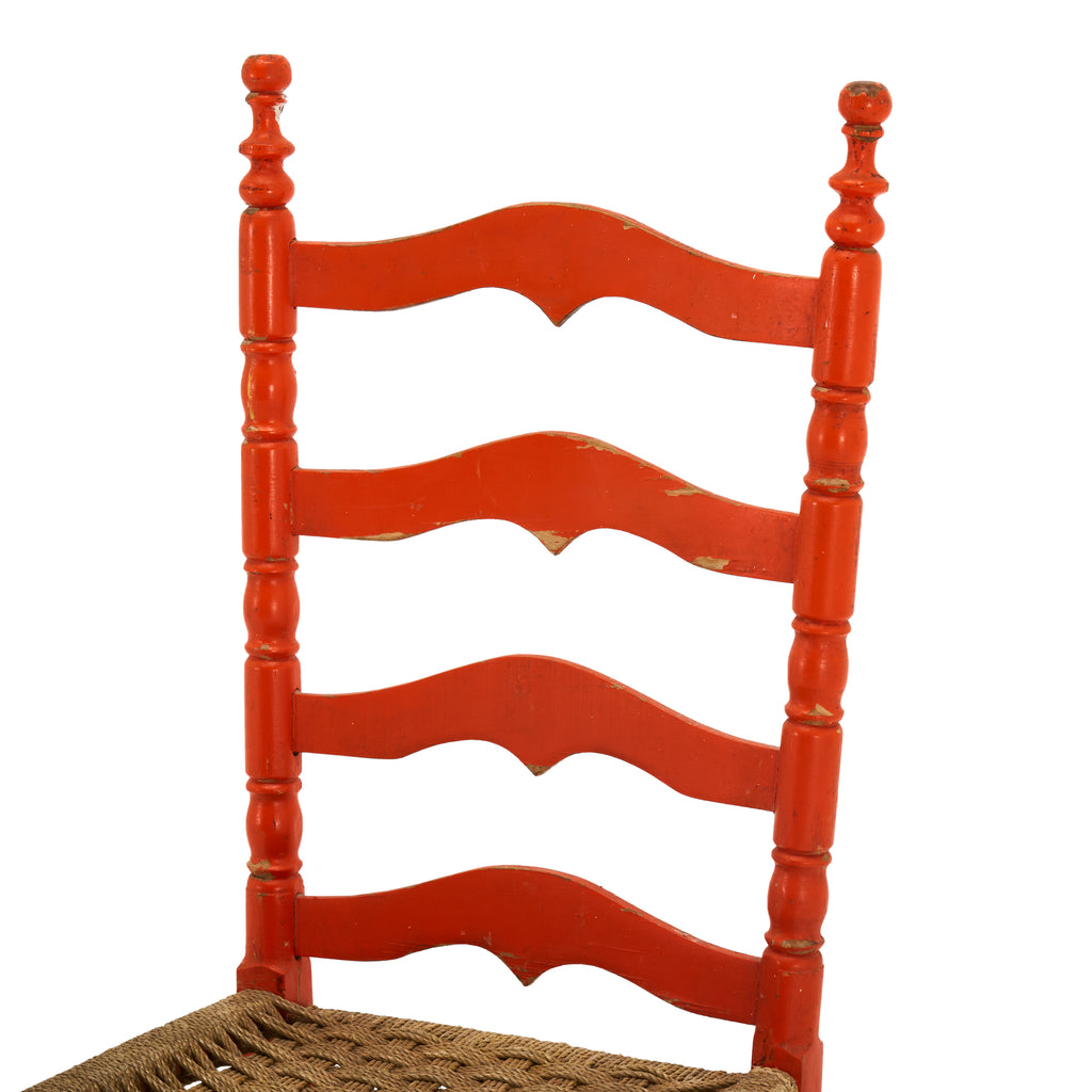 Orange Rustic Wooden Side Chair