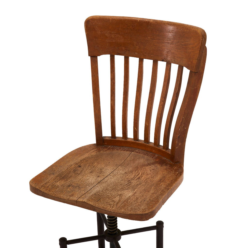 Wood Adjustable Stool/Chair with Metal Base