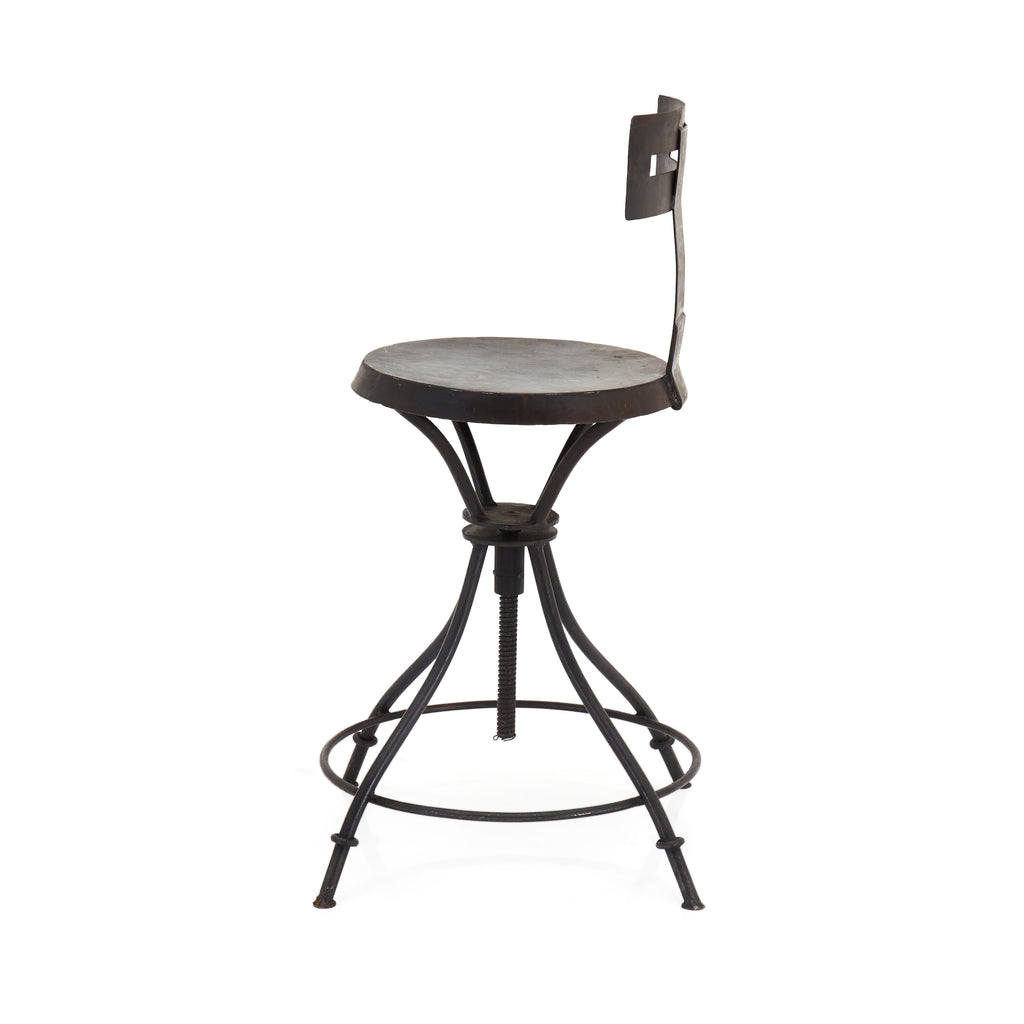 Curve Back Industrial Stool