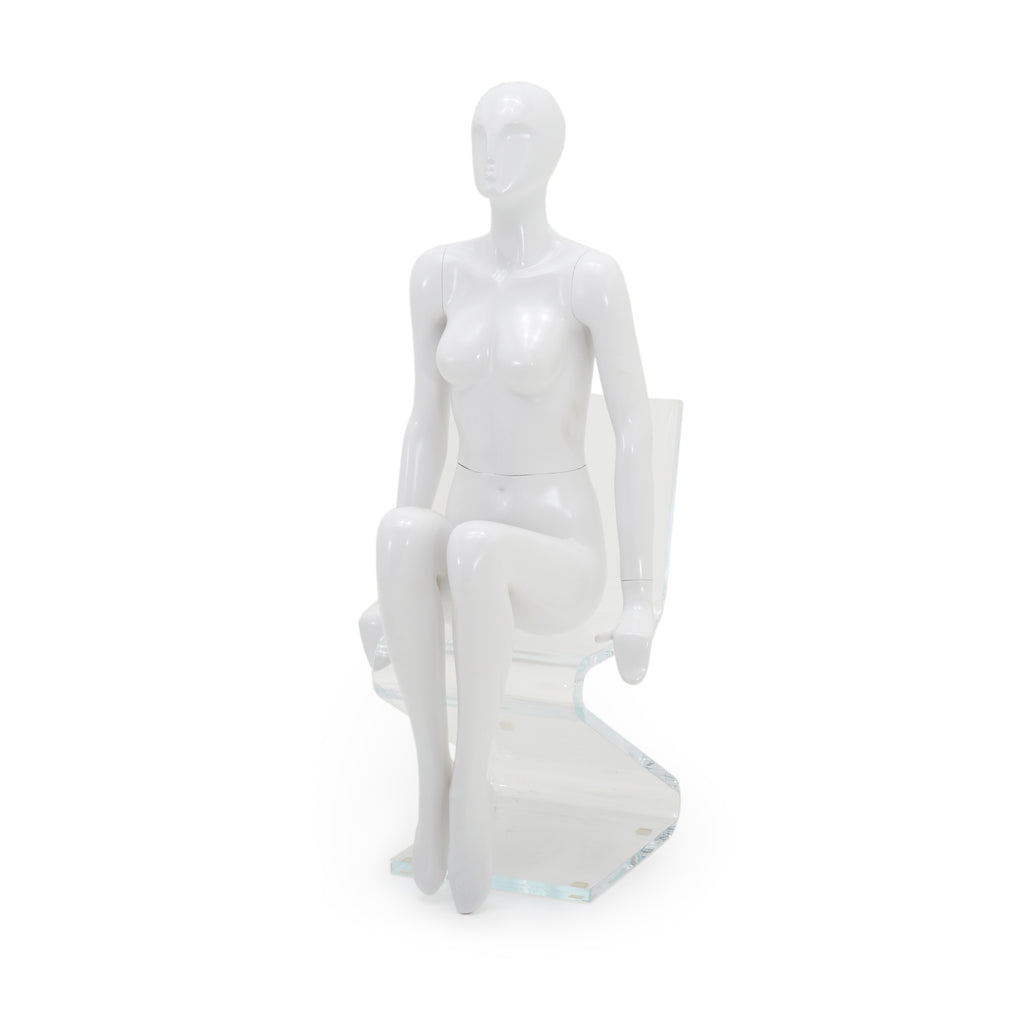 White Seated Female Mannequin