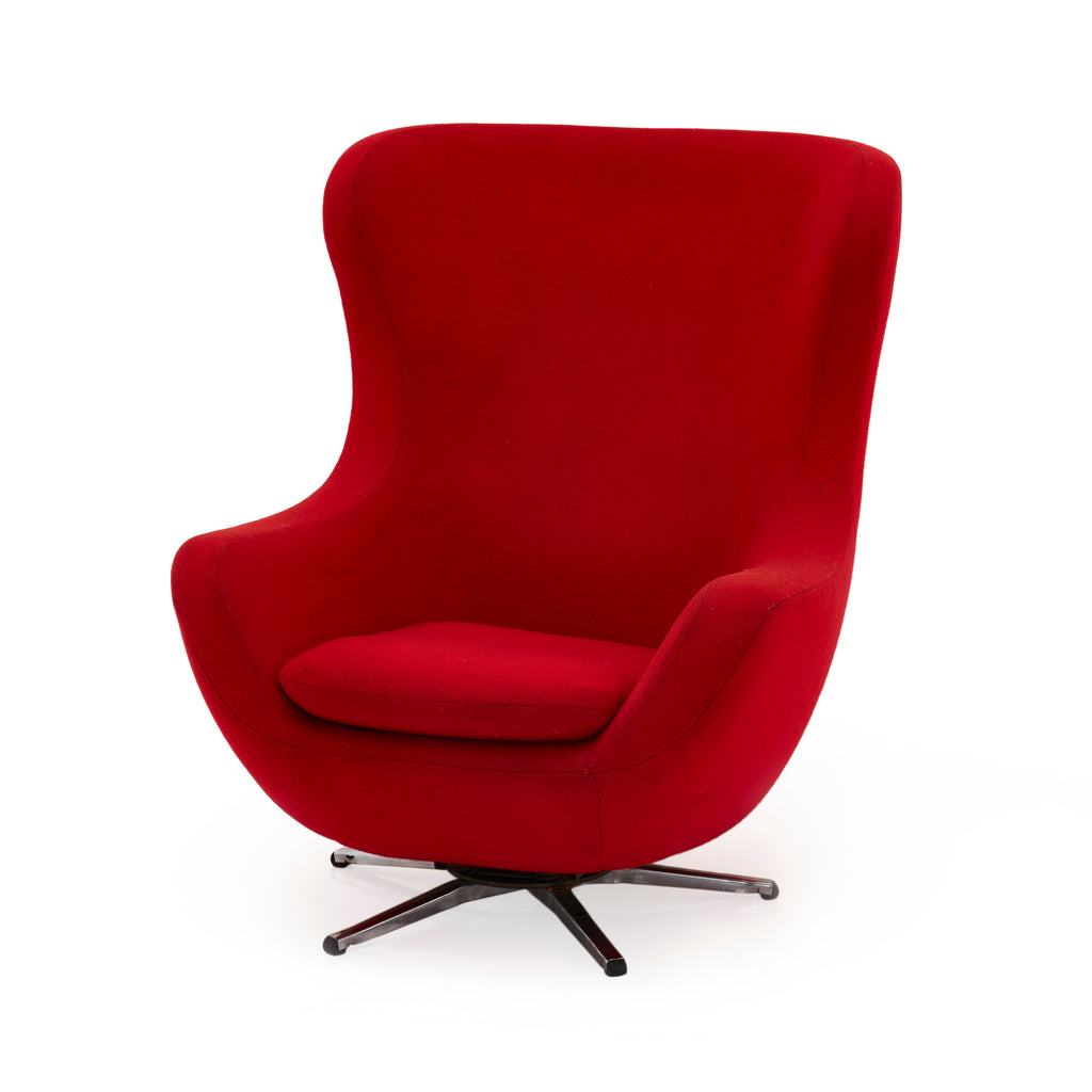 Red High Back Mod Lounge Chair