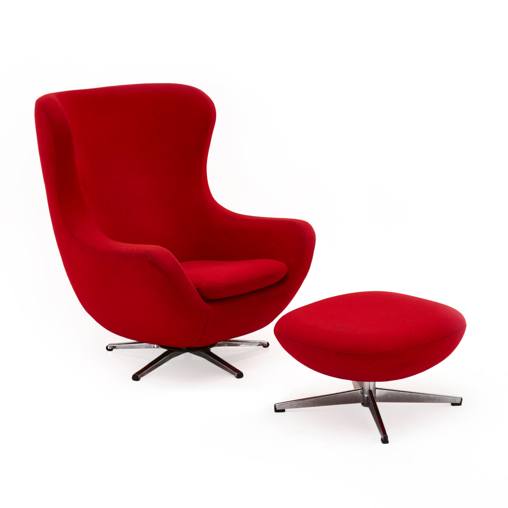 Red High Back Mod Lounge Chair