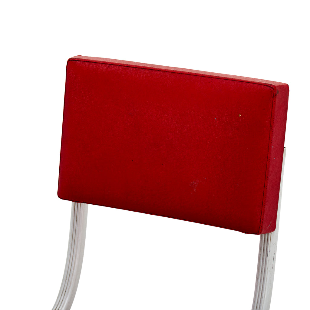 Red Vinyl Metal Vintage Dining Chair