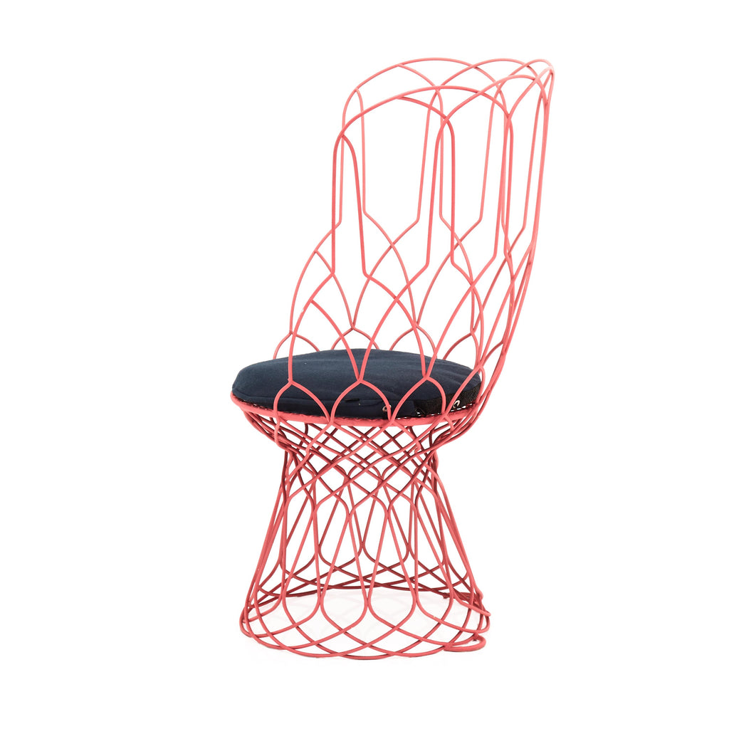 Pink Wire High Back Outdoor Chair