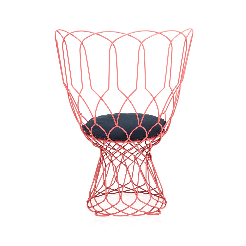Pink Wire High Back Outdoor Chair