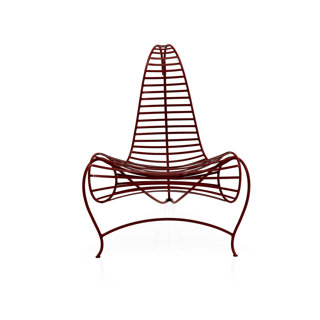 Red Metal Swirl Funky Lounge Chair