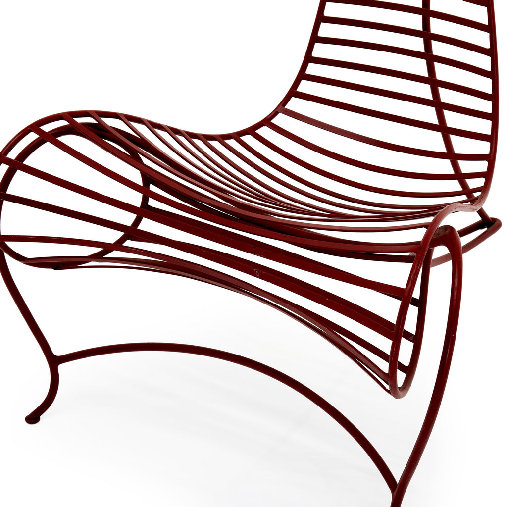 Red Metal Swirl Funky Lounge Chair