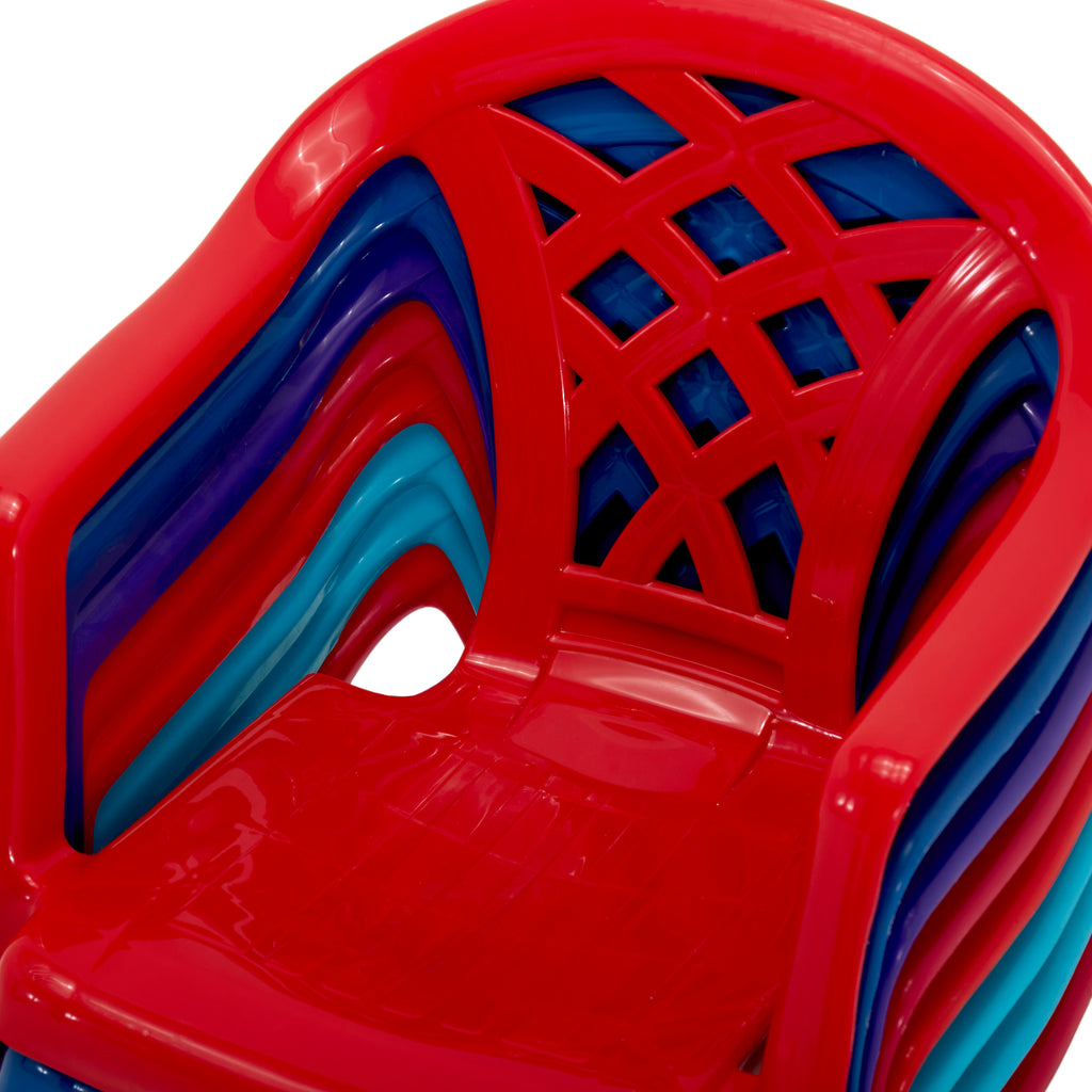 Stack of Colored Children's Chairs