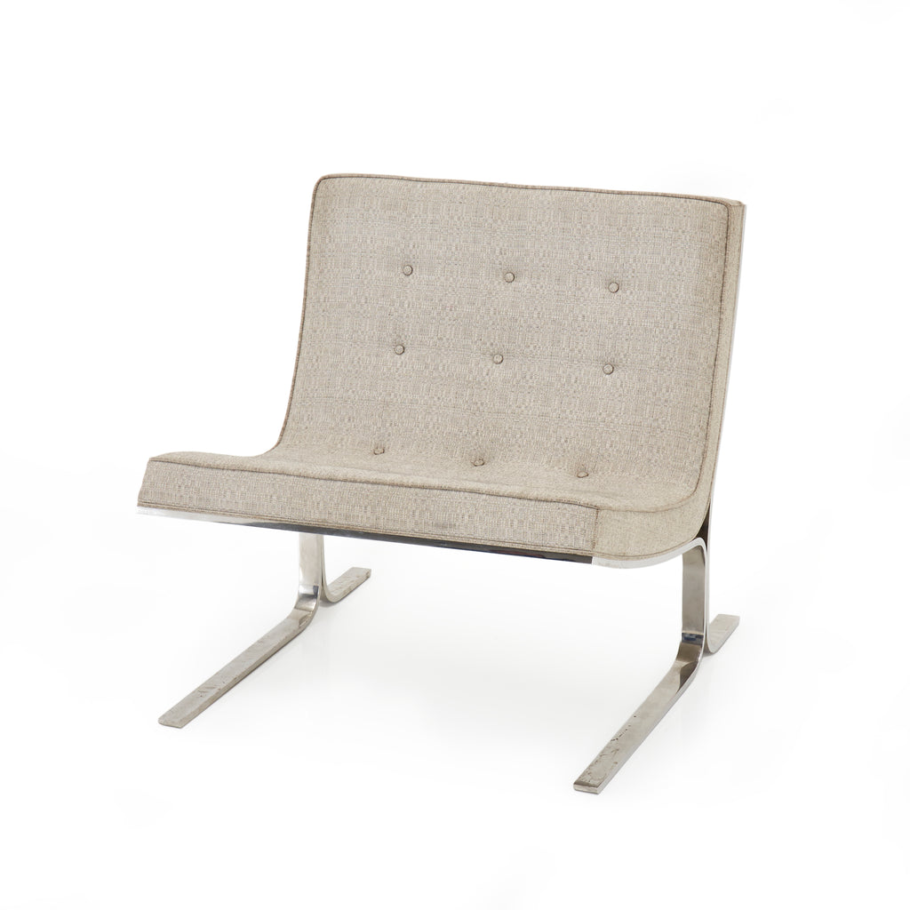 Modern Beige Gray Armless Lounge Chair