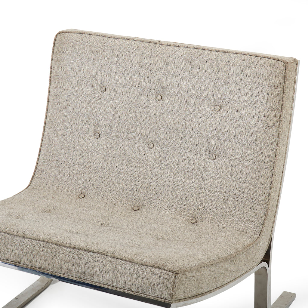 Modern Beige Gray Armless Lounge Chair