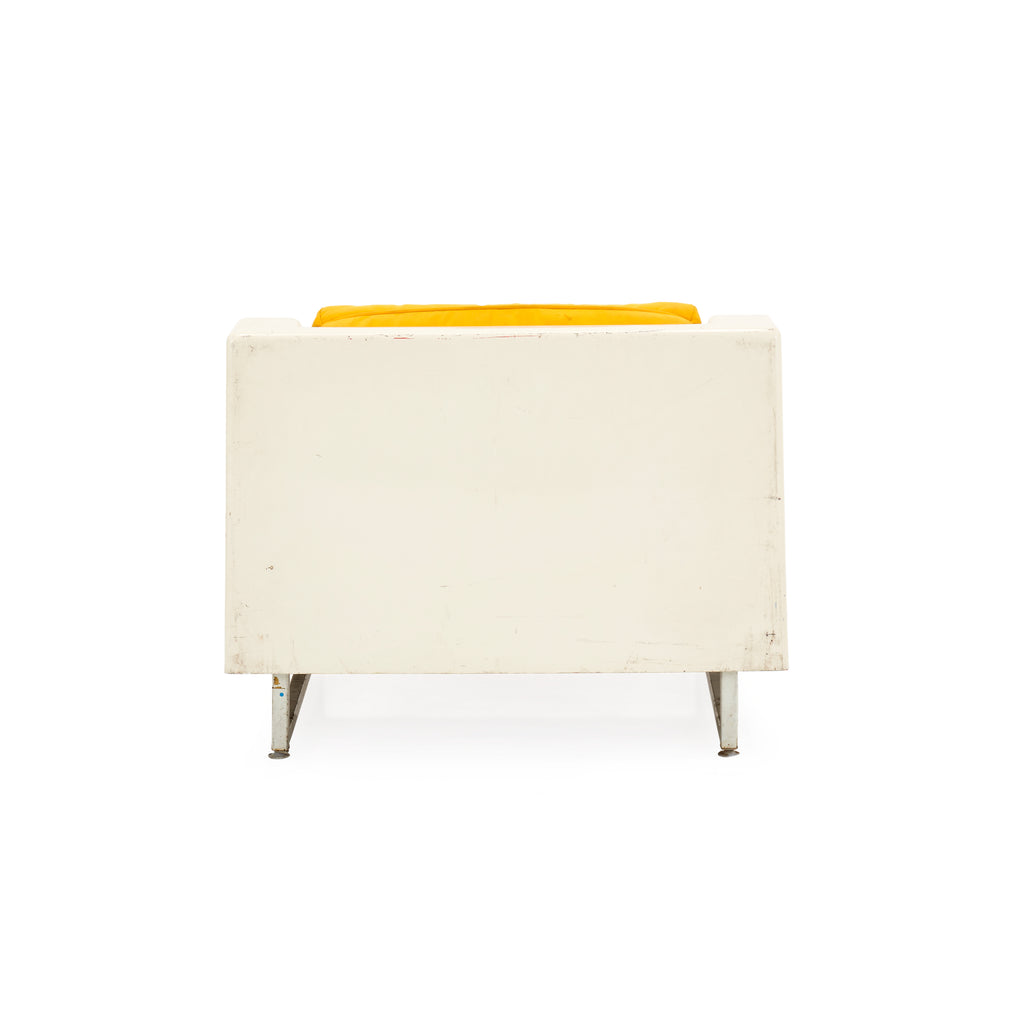 White & Yellow Fiberglass Modern Lounge Chair