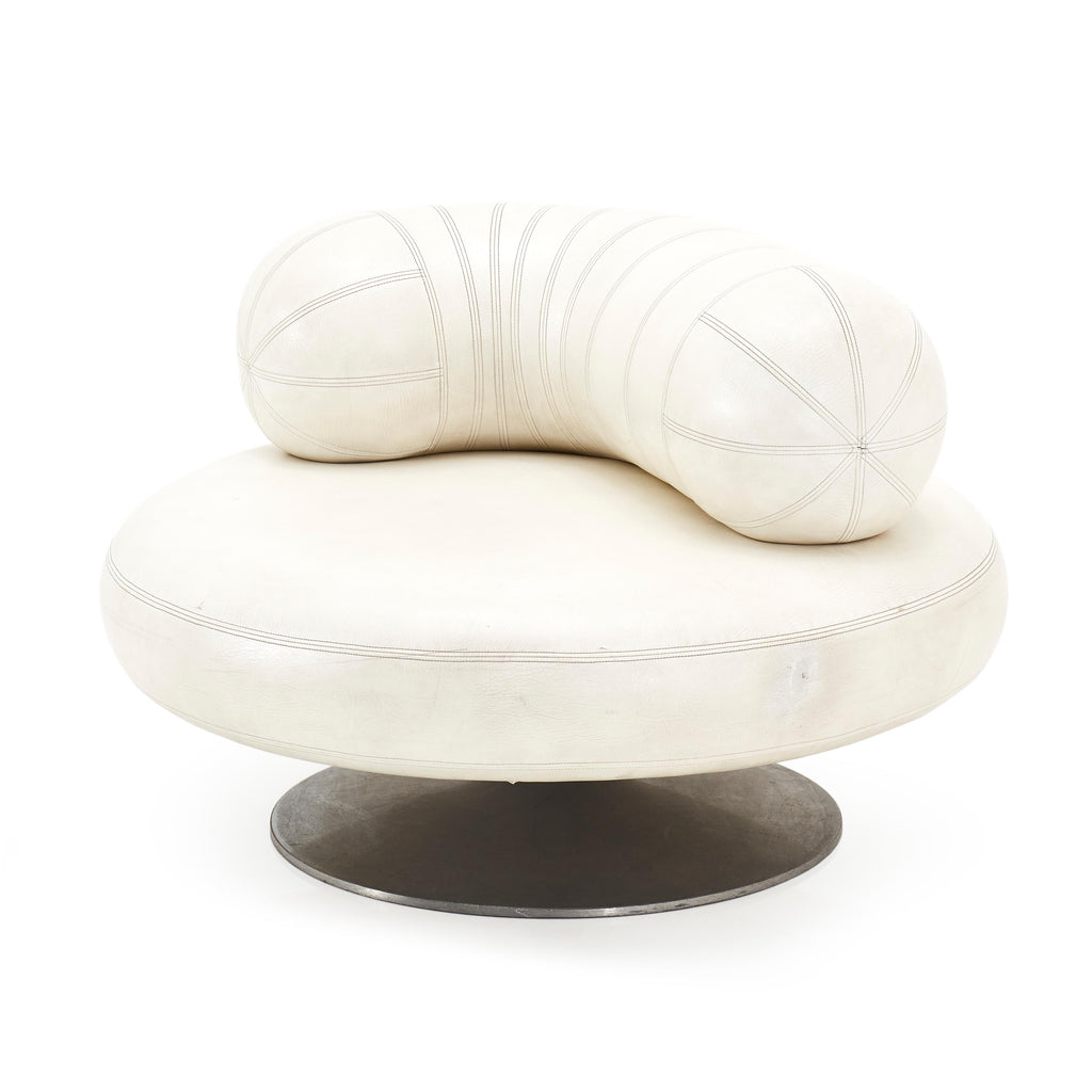 White Leather Mod Pearl Chair