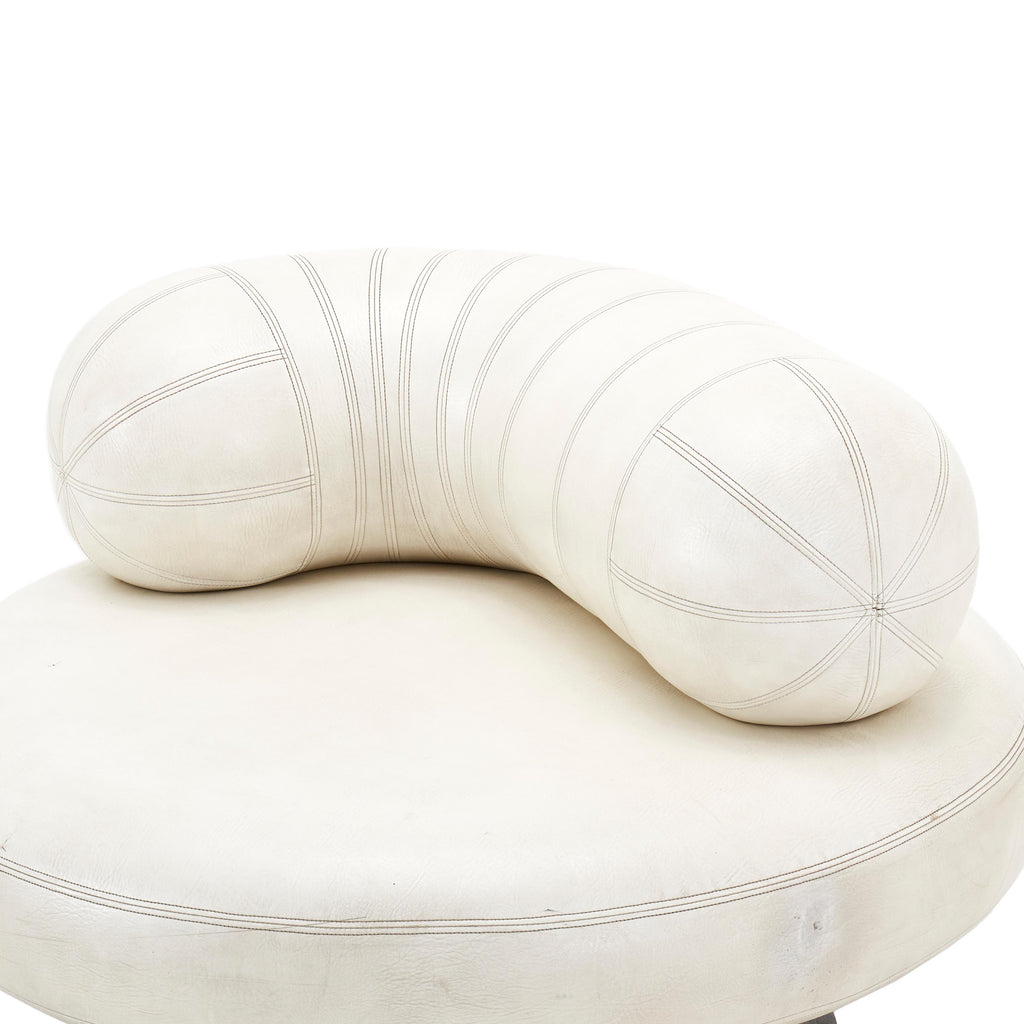 White Leather Mod Pearl Chair