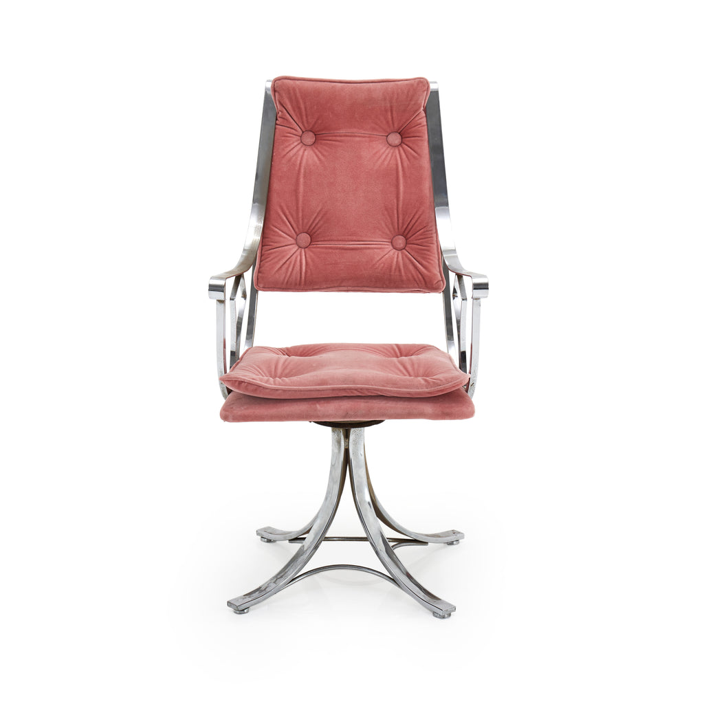 Chrome & Pink Velvet Chair