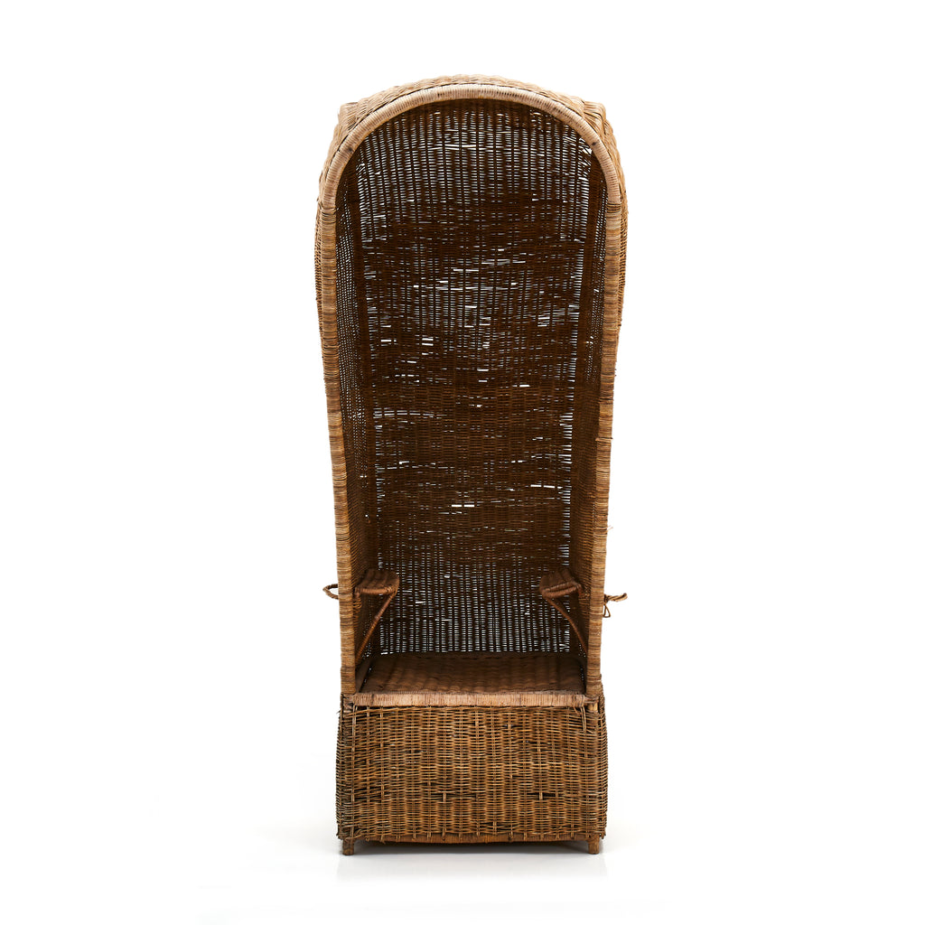 Tan Wicker High Back Pod Chair