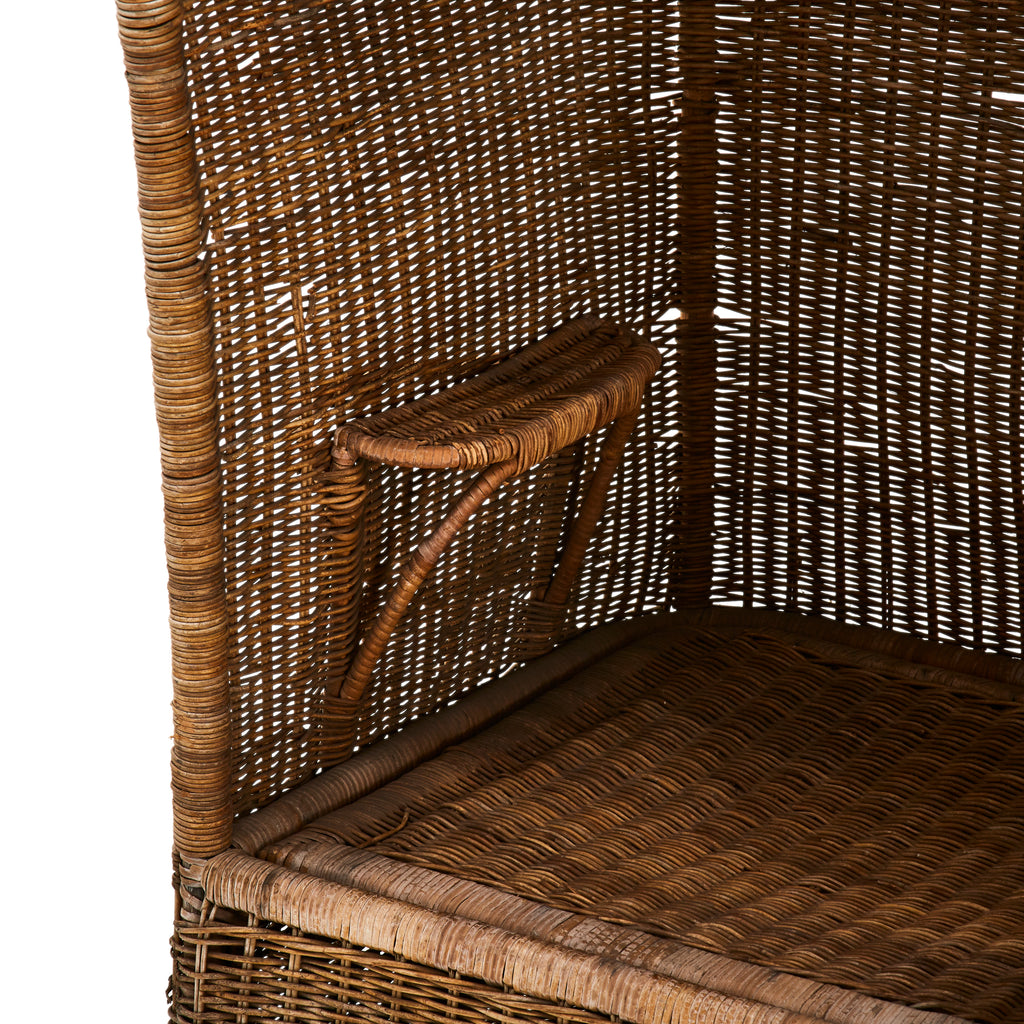 Tan Wicker High Back Pod Chair