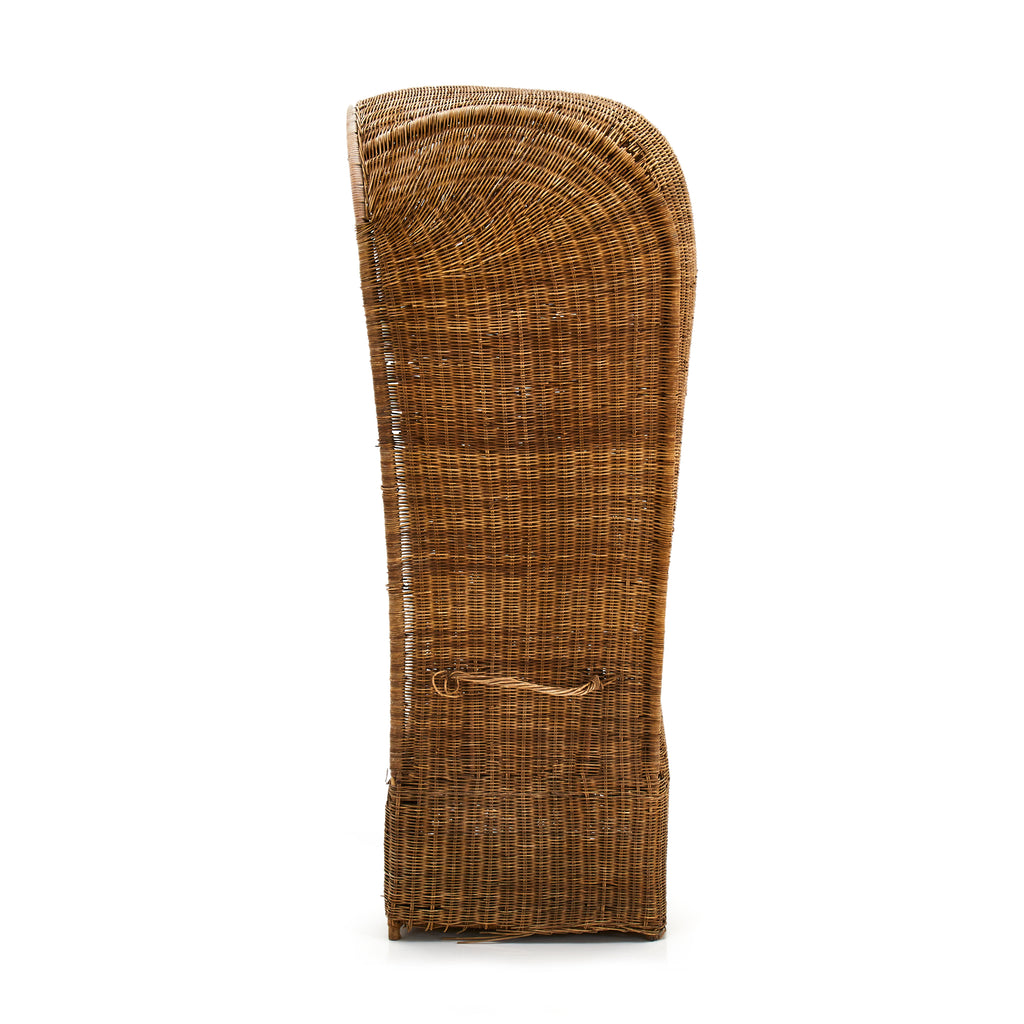 Tan Wicker High Back Pod Chair