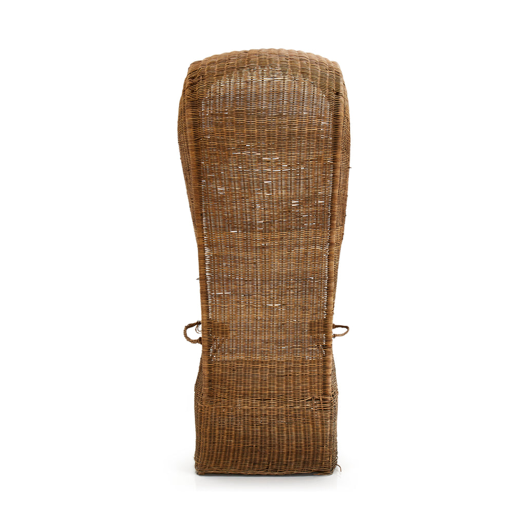 Tan Wicker High Back Pod Chair