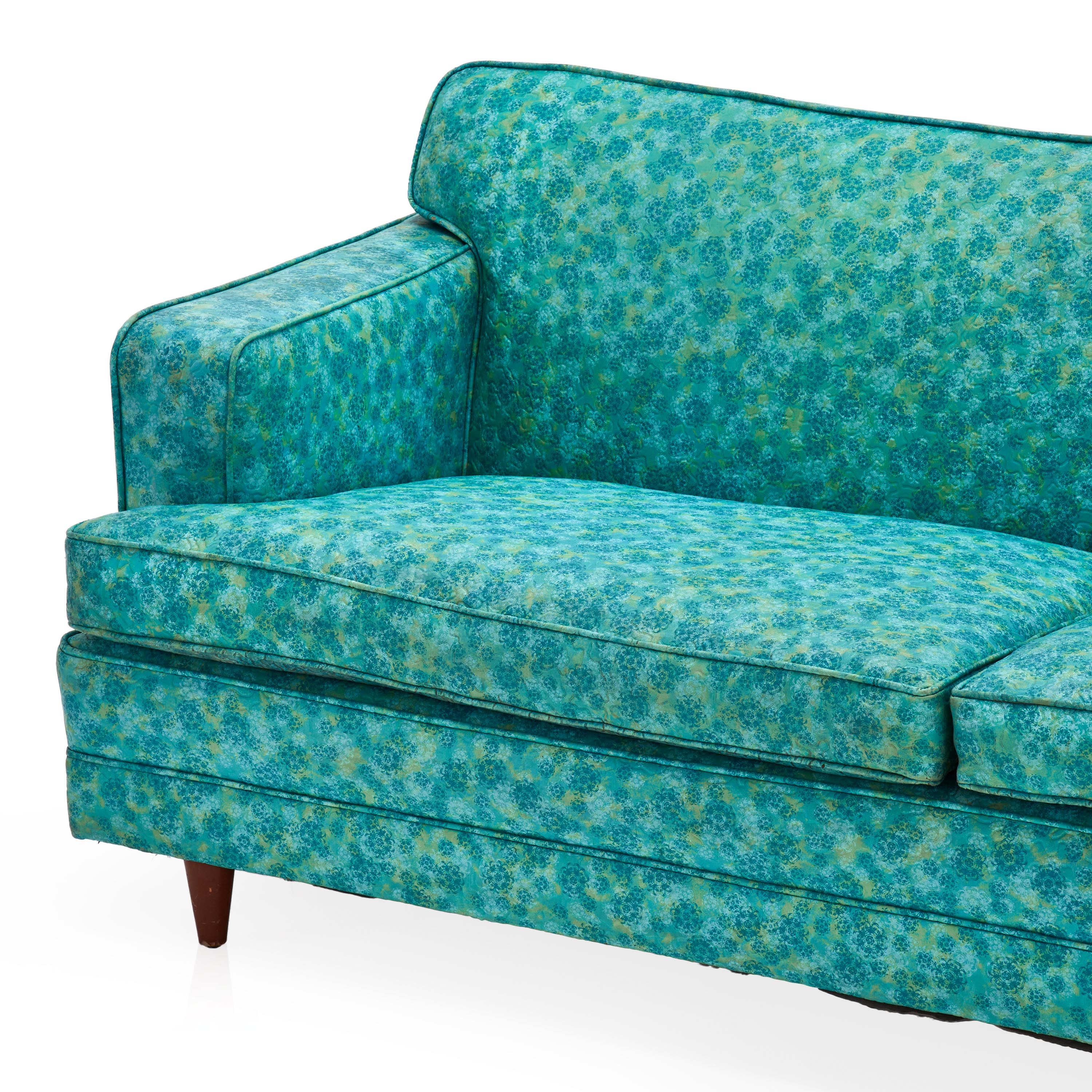 Digi Pattern Couch Turquoise Floral Pattern Sofa - Gil & Roy Props