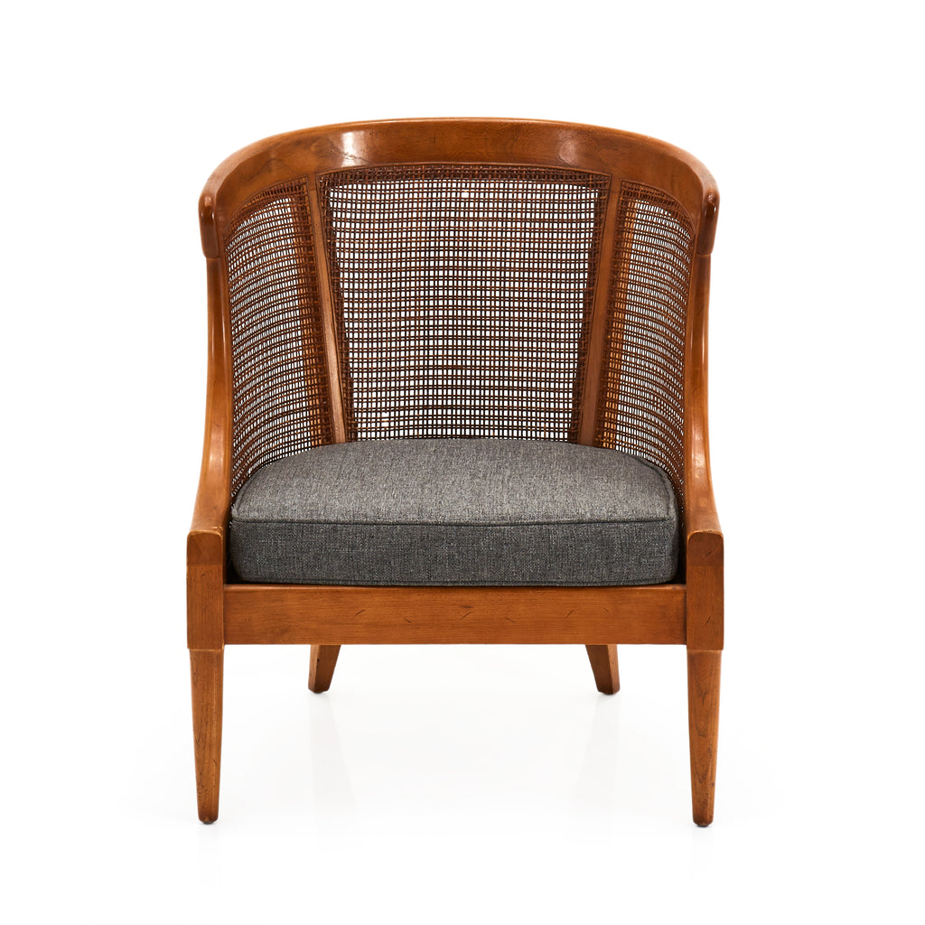Wicker Back Wood Lounge Chair