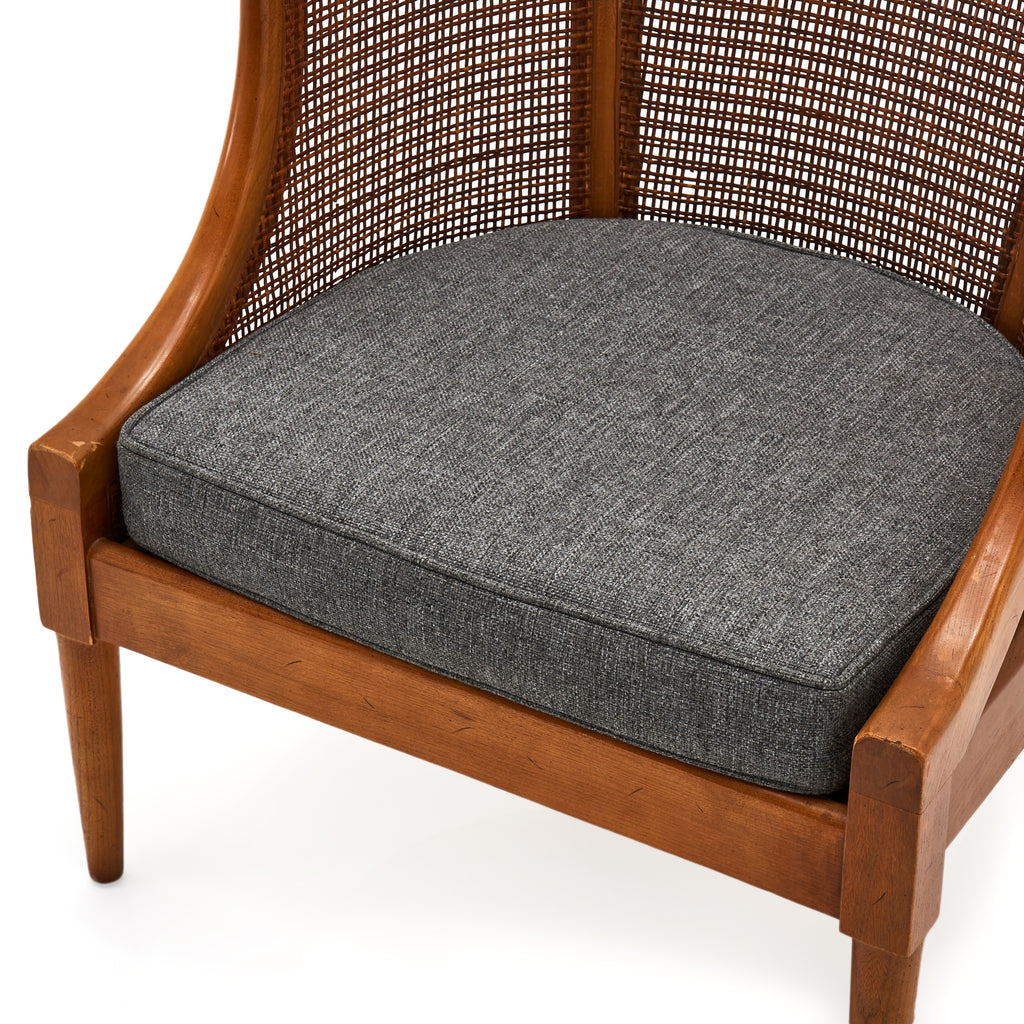 Wicker Back Wood Lounge Chair