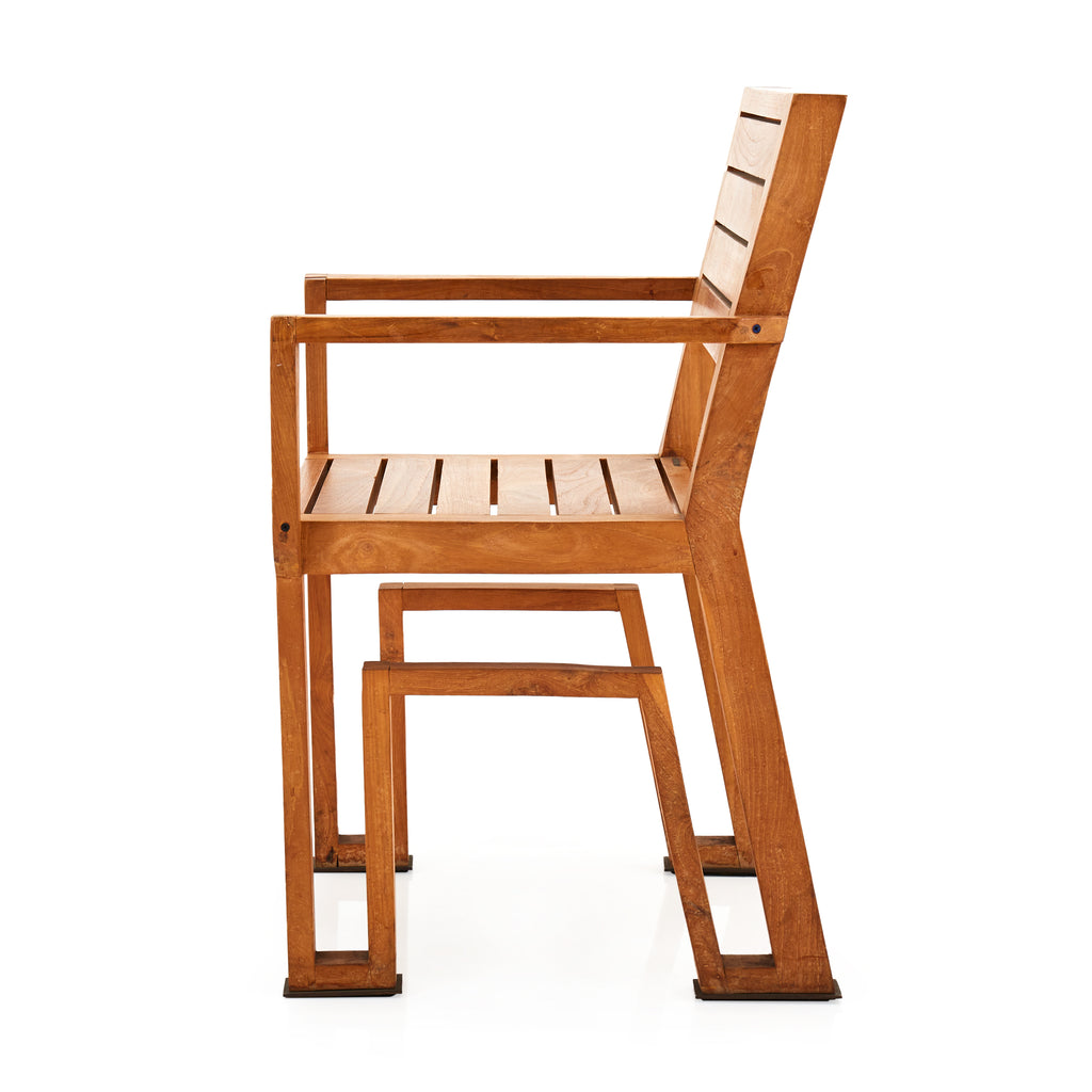 Modern Wood Cutout Armchair