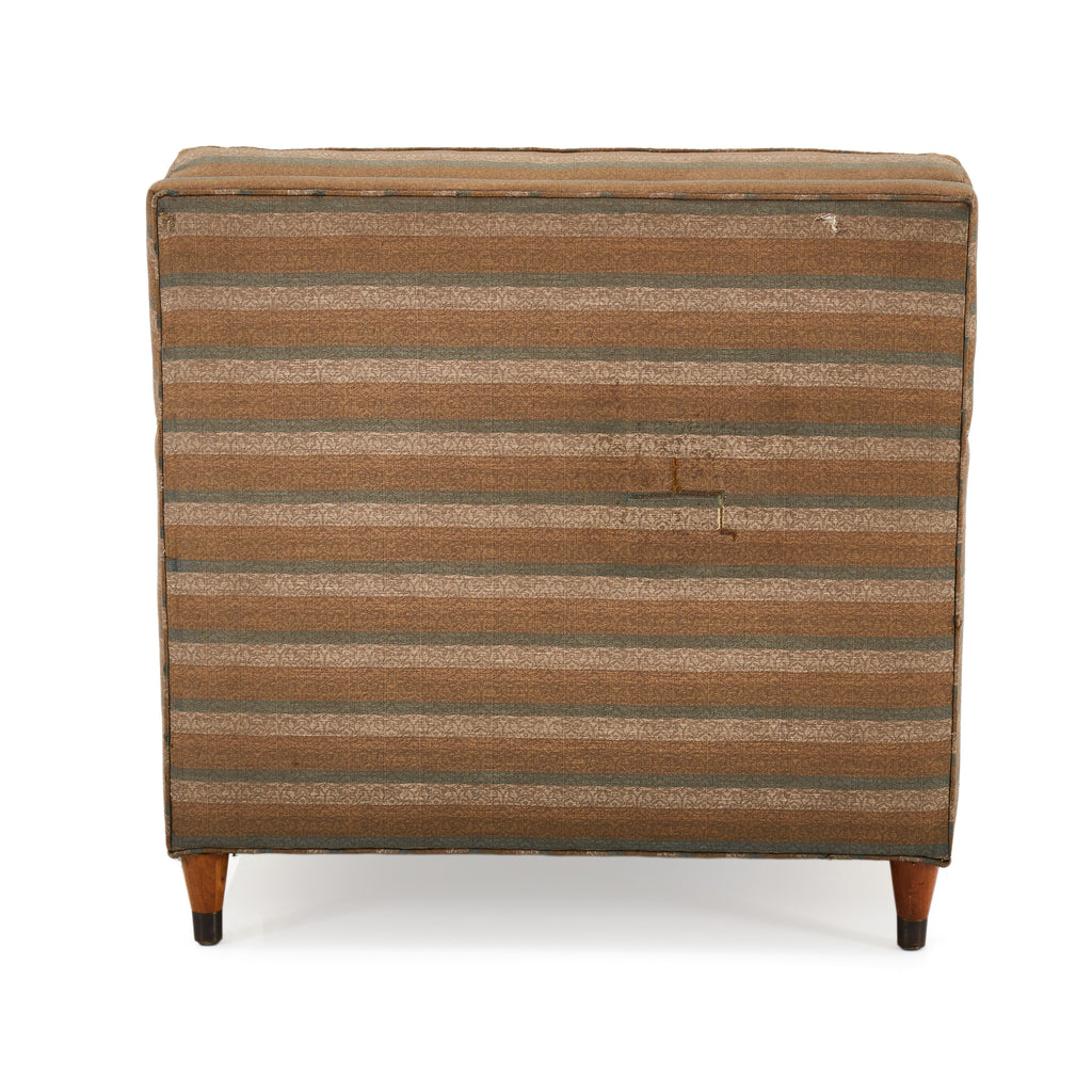 Tan Striped Vintage Armchair