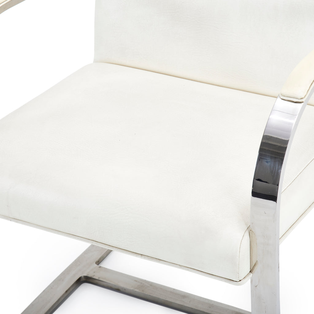 White & Chrome BRNO Dining Arm Chair