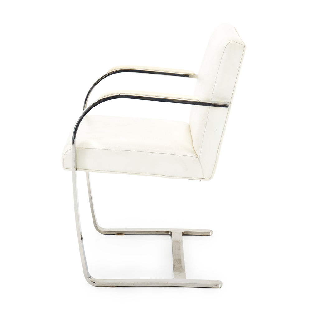 White & Chrome BRNO Dining Arm Chair