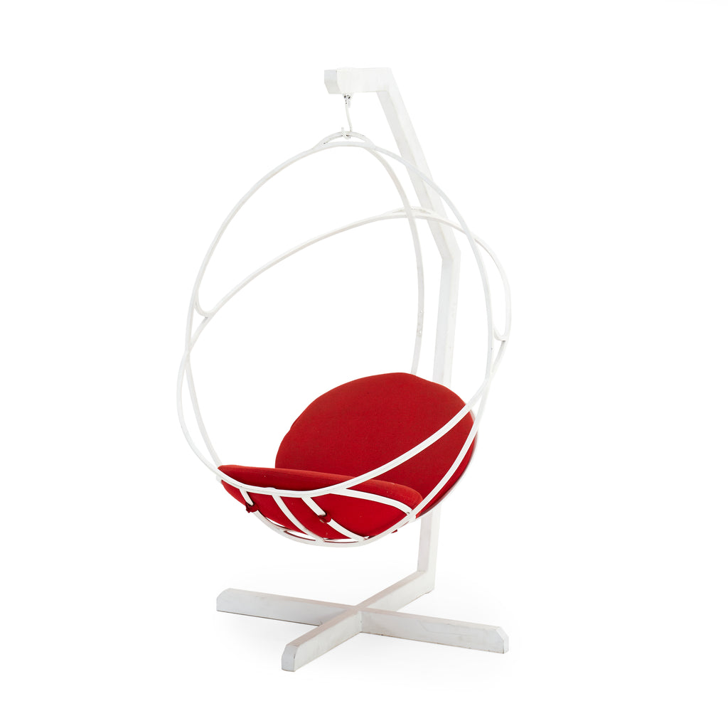 White & Red Harper Hanging Lounge Chair