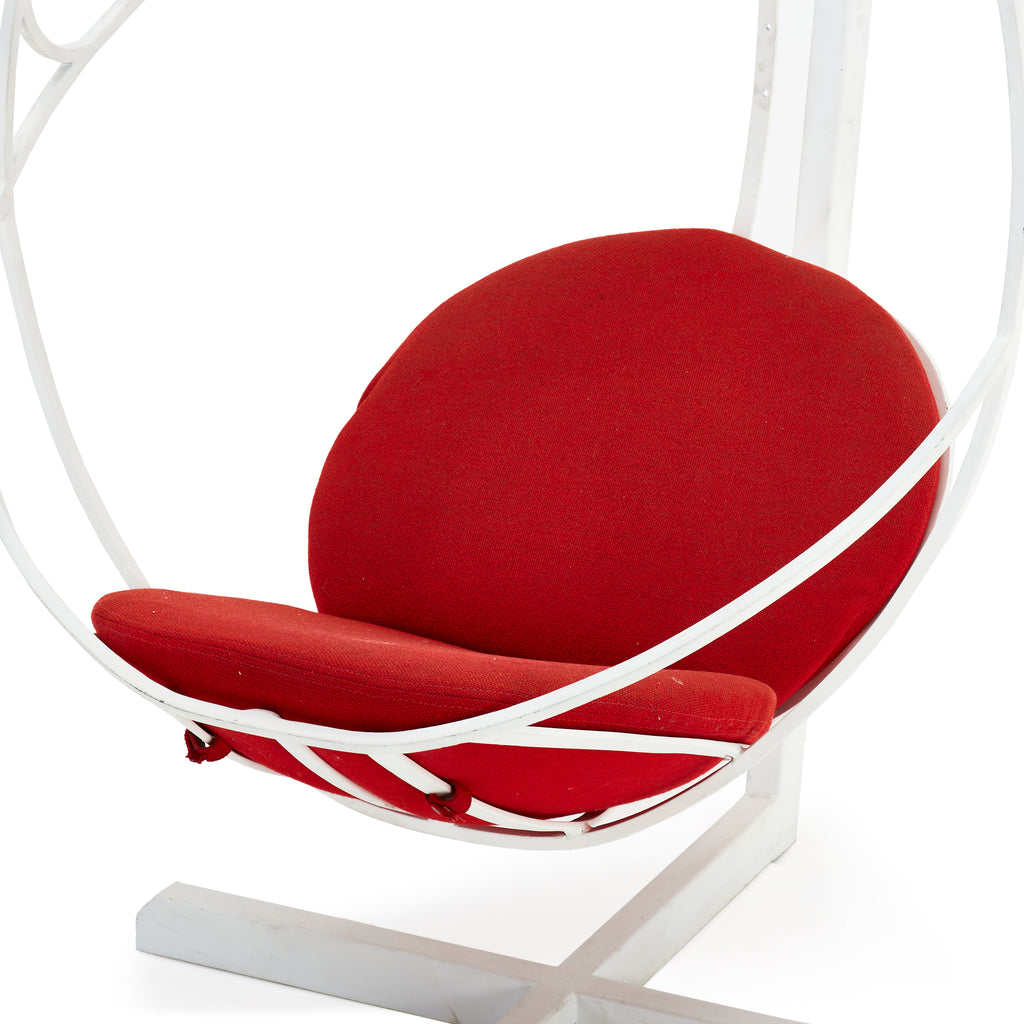 White & Red Harper Hanging Lounge Chair