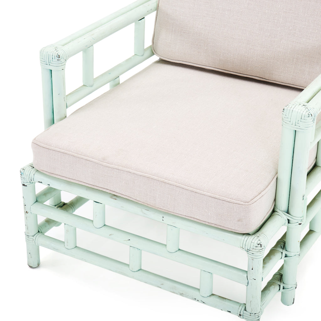 Green Mint Bamboo Arm Chair