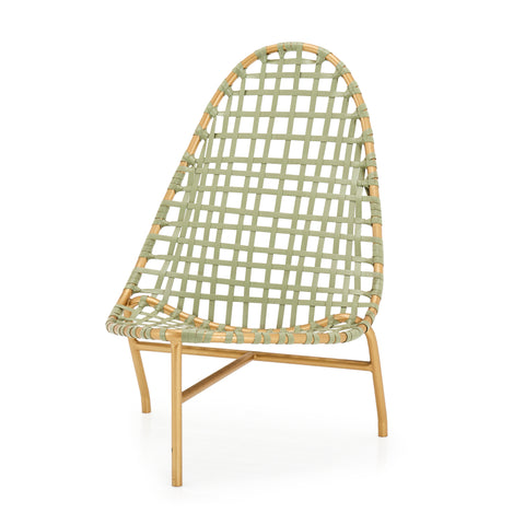 Green and Gold Woven Outdoor Chair