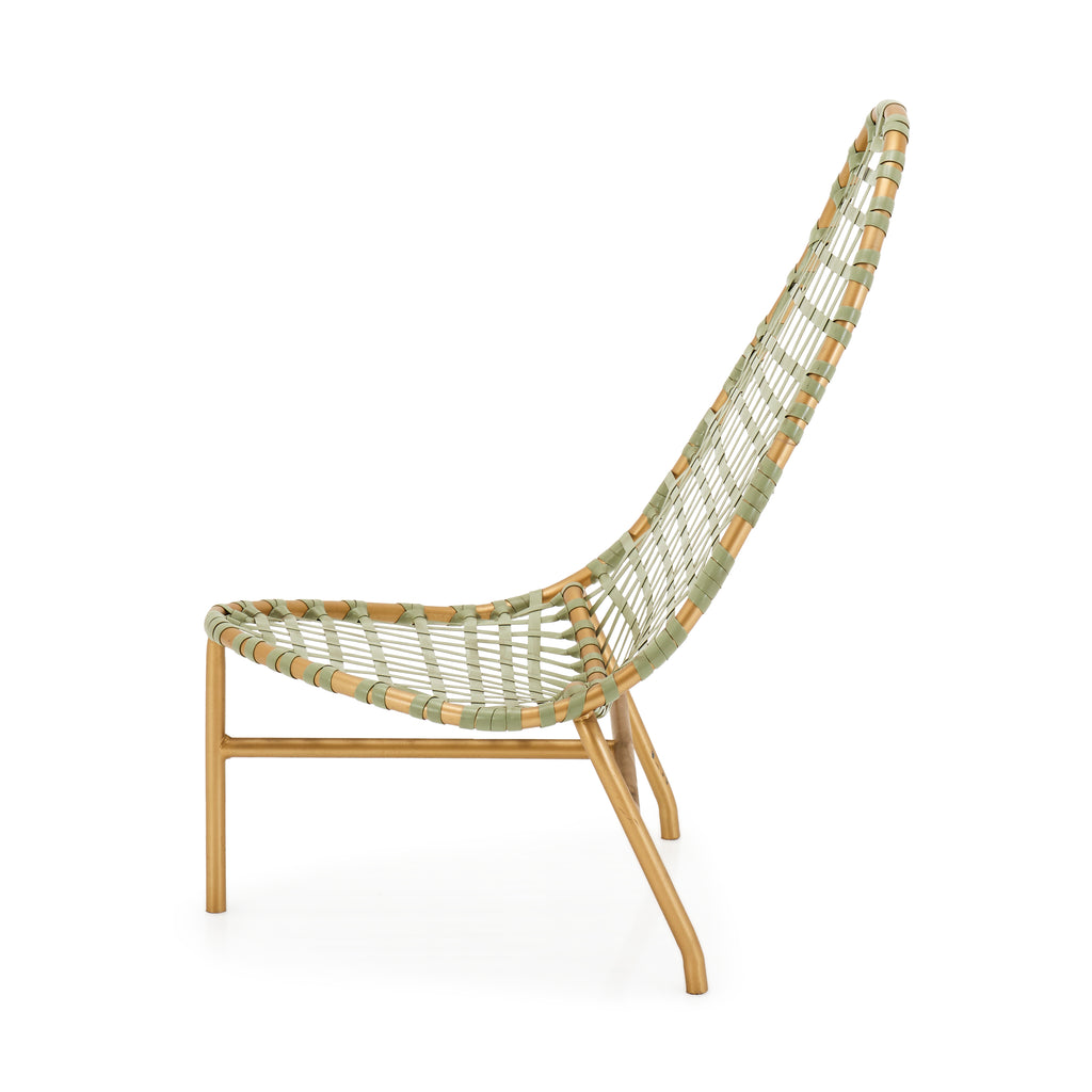Green and Gold Woven Outdoor Chair