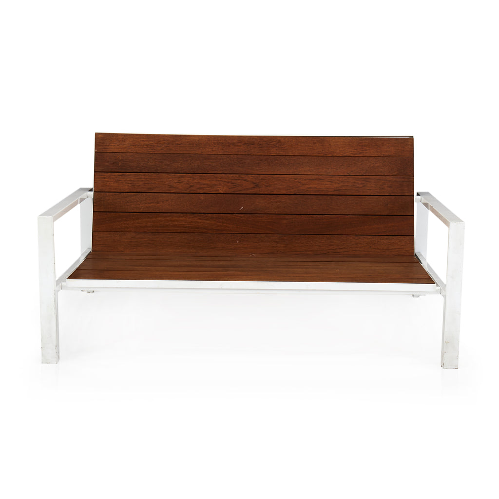 Modernica White Teak Loveseat With Arms